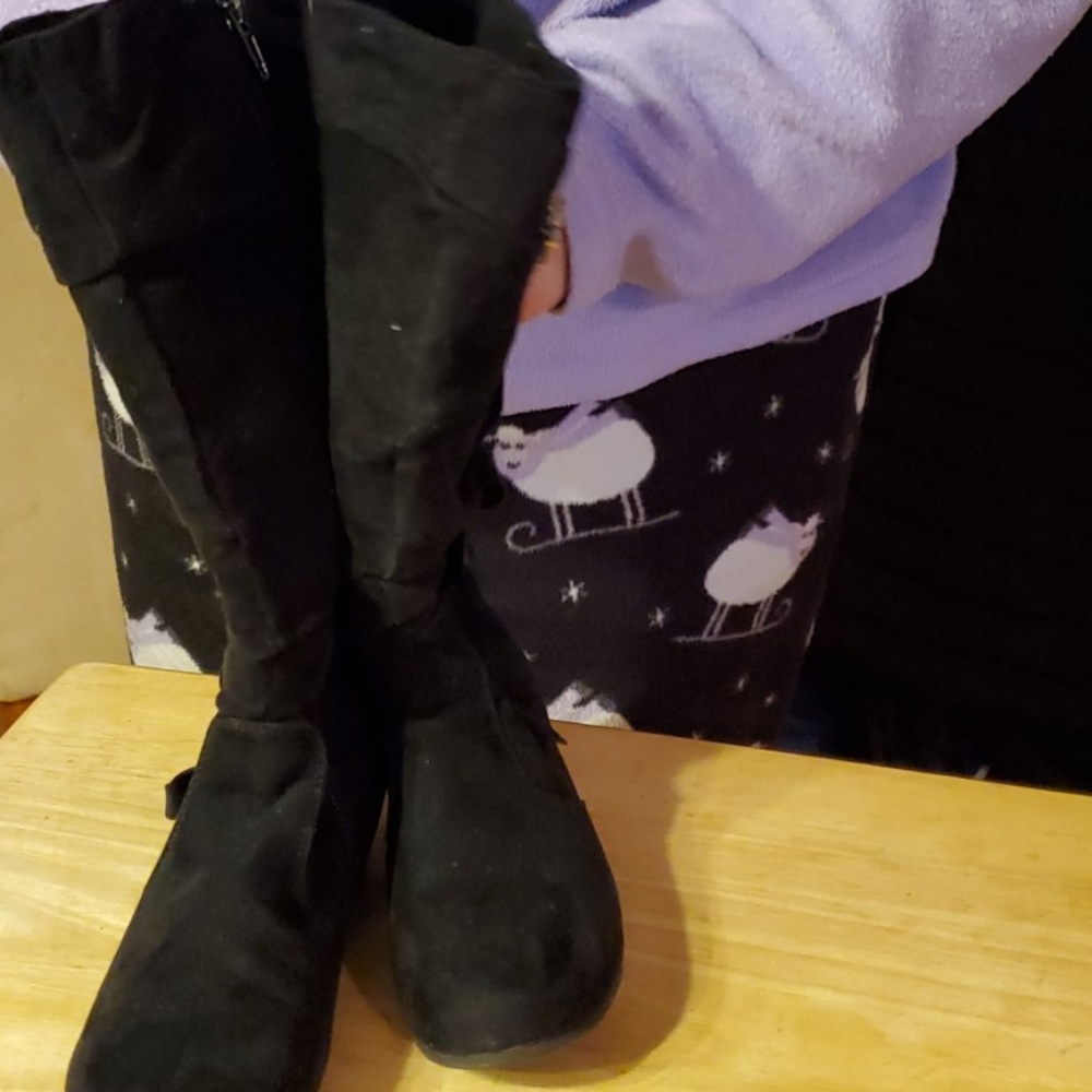 Sale Girls Stuart Weizmann tall black boots sz 11 - Picture 3 of 3